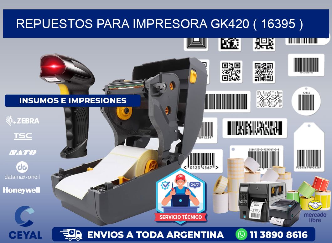 REPUESTOS PARA IMPRESORA GK420 ( 16395 )