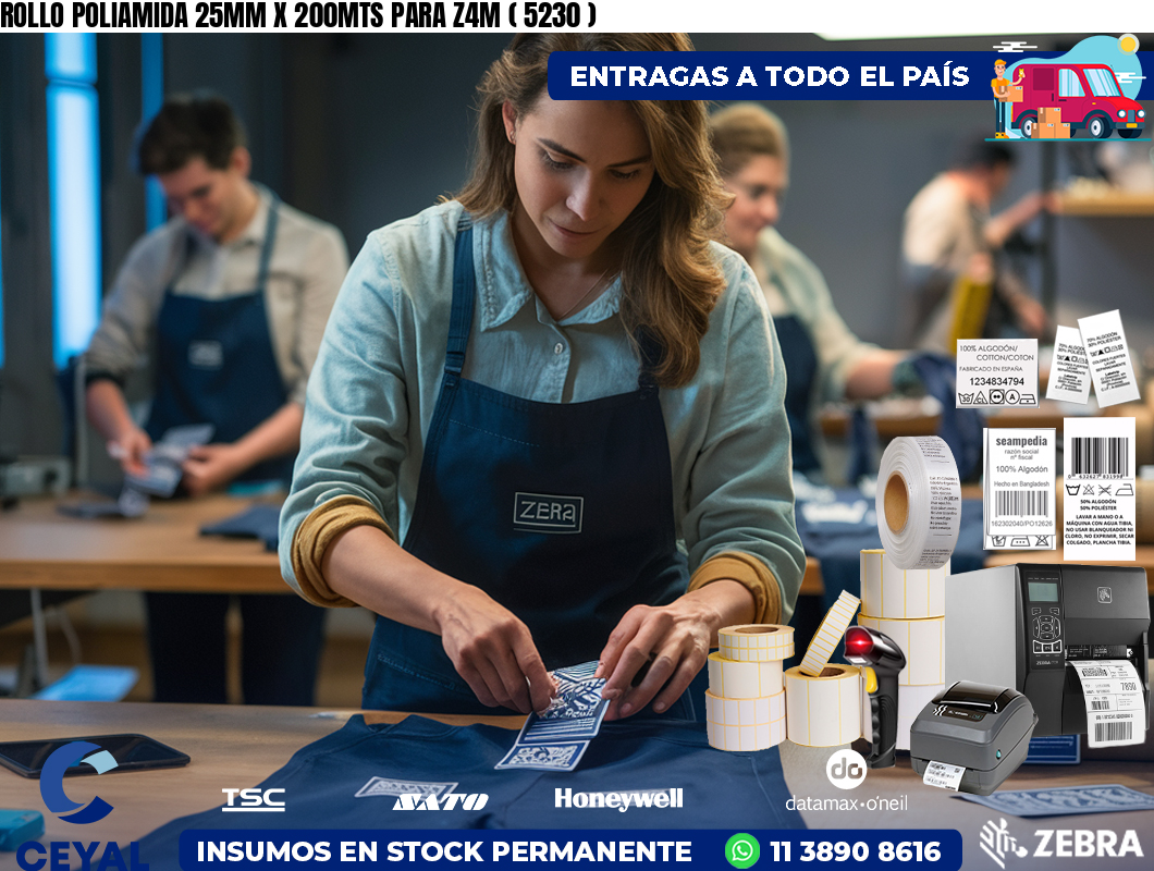 ROLLO POLIAMIDA 25MM X 200MTS PARA Z4M ( 5230 )