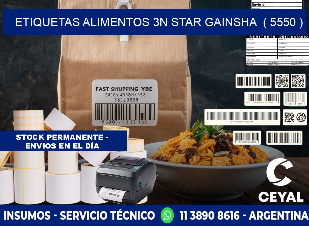 etiquetas alimentos 3n star gainsha ( 5550 )
