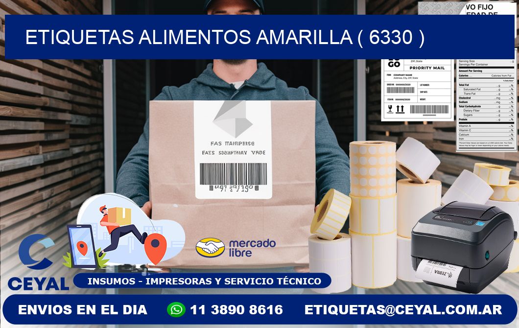 etiquetas alimentos amarilla ( 6330 )