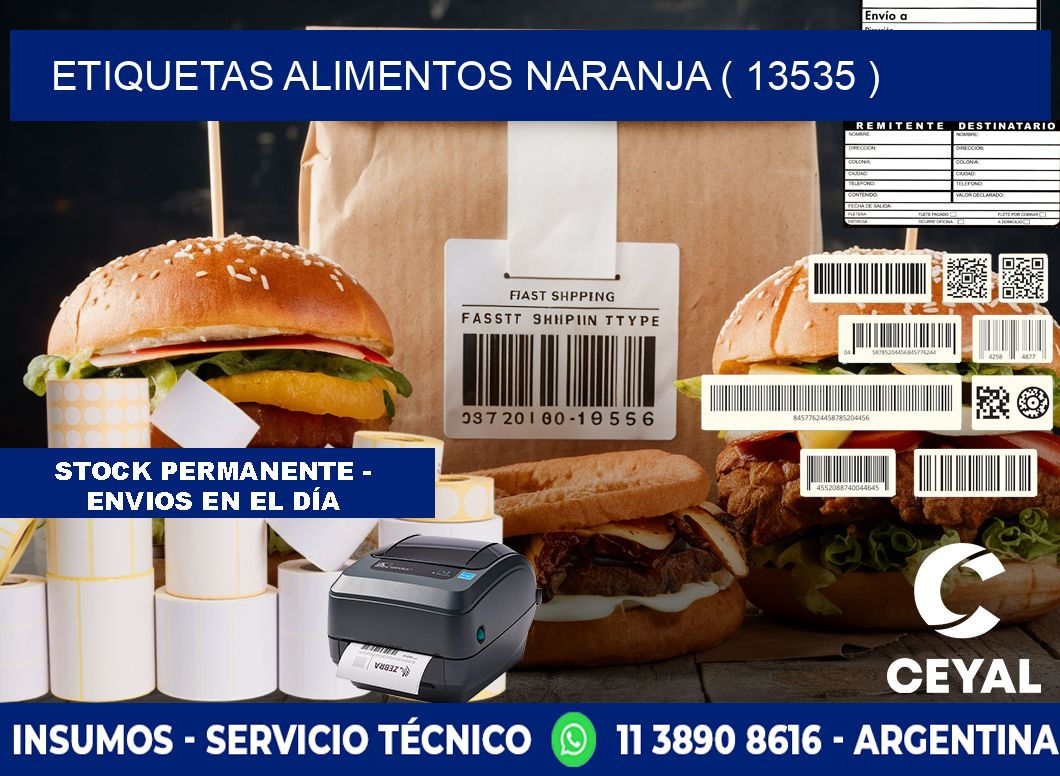 etiquetas alimentos naranja ( 13535 )