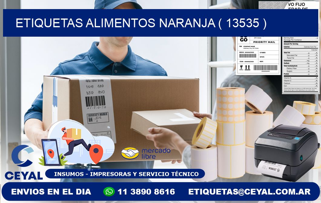 etiquetas alimentos naranja ( 13535 )