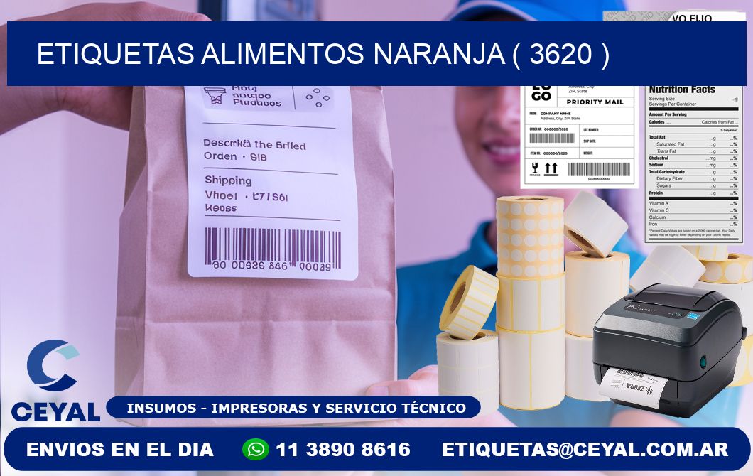 etiquetas alimentos naranja ( 3620 )