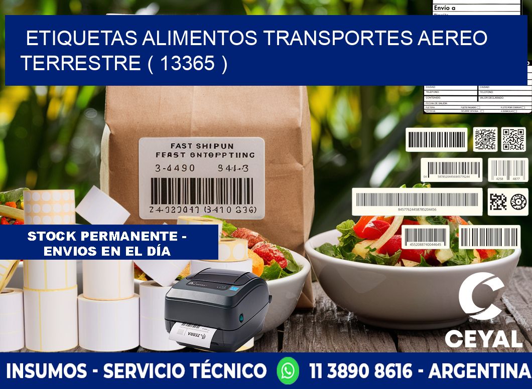 etiquetas alimentos transportes aereo terrestre ( 13365 )