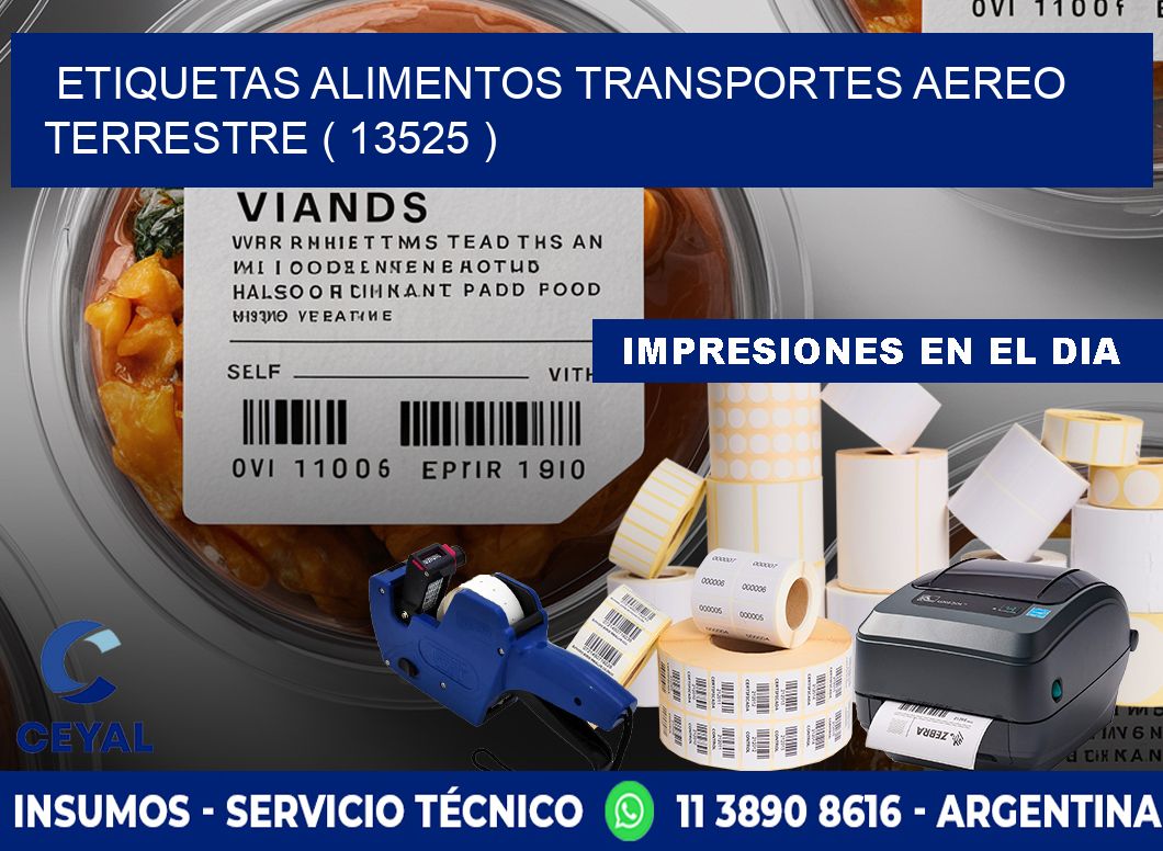 etiquetas alimentos transportes aereo terrestre ( 13525 )