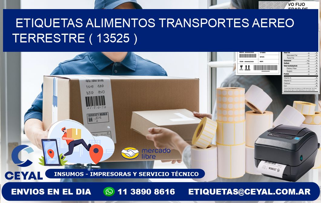 etiquetas alimentos transportes aereo terrestre ( 13525 )