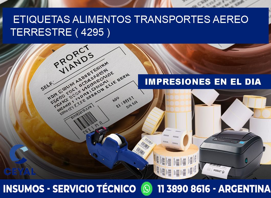 etiquetas alimentos transportes aereo terrestre ( 4295 )