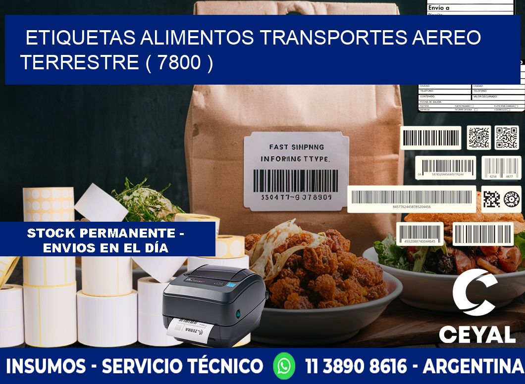 etiquetas alimentos transportes aereo terrestre ( 7800 )