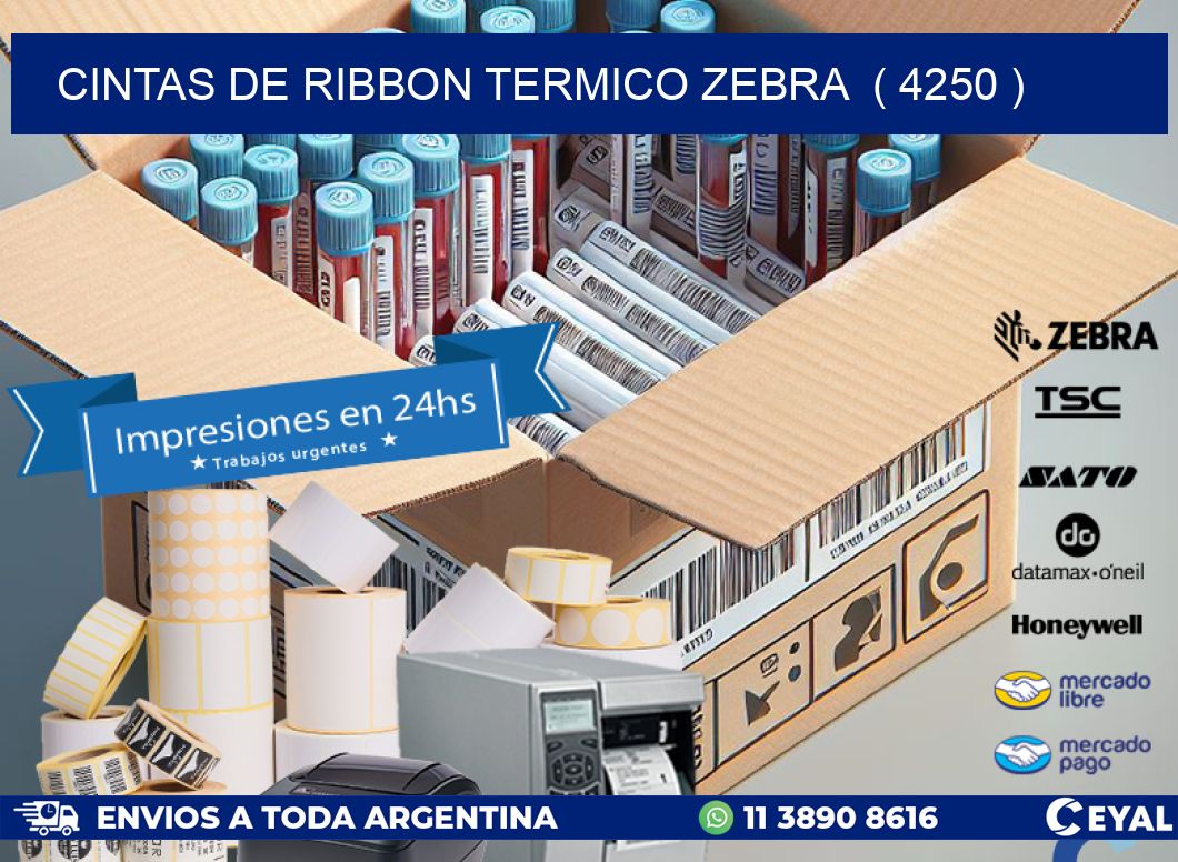 CINTAS DE RIBBON TERMICO ZEBRA ( 4250 )
