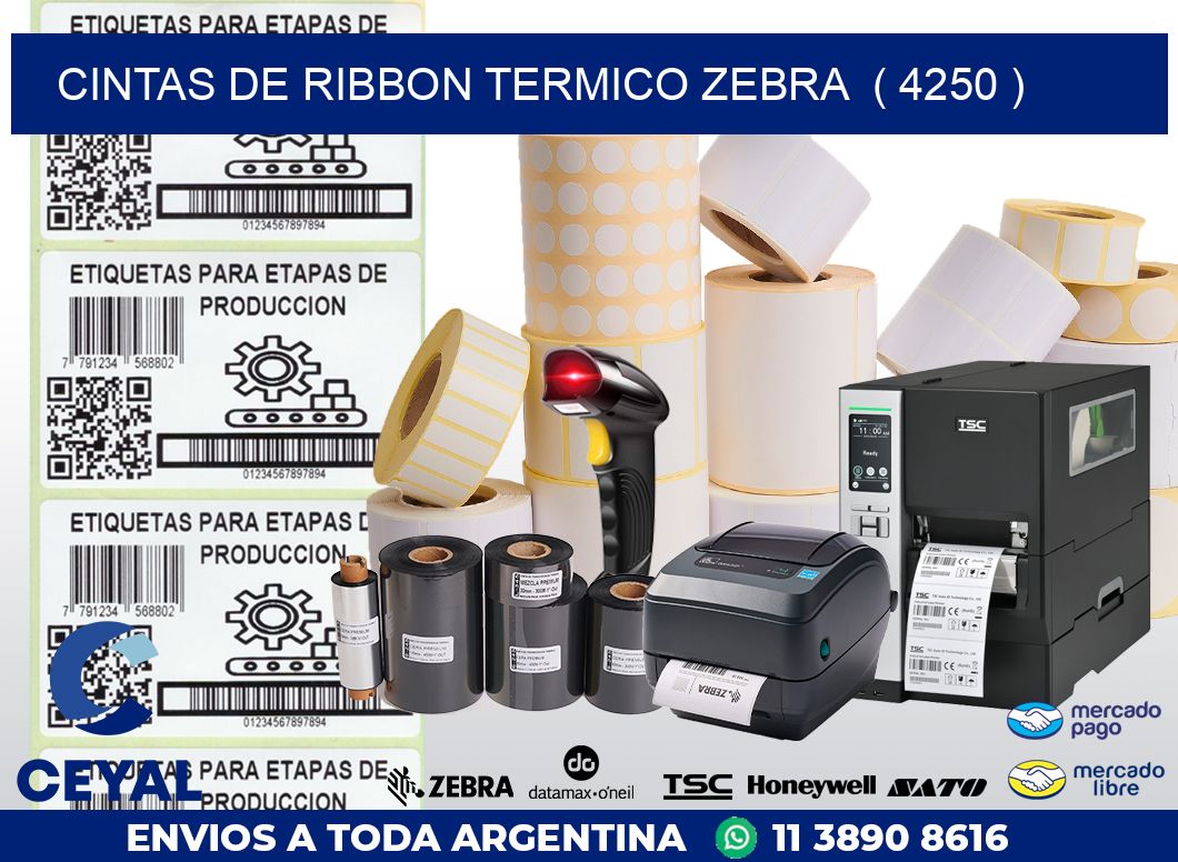 CINTAS DE RIBBON TERMICO ZEBRA ( 4250 )