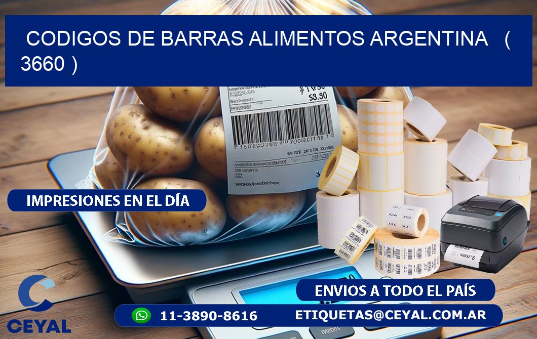 CODIGOS DE BARRAS ALIMENTOS ARGENTINA   ( 3660 )