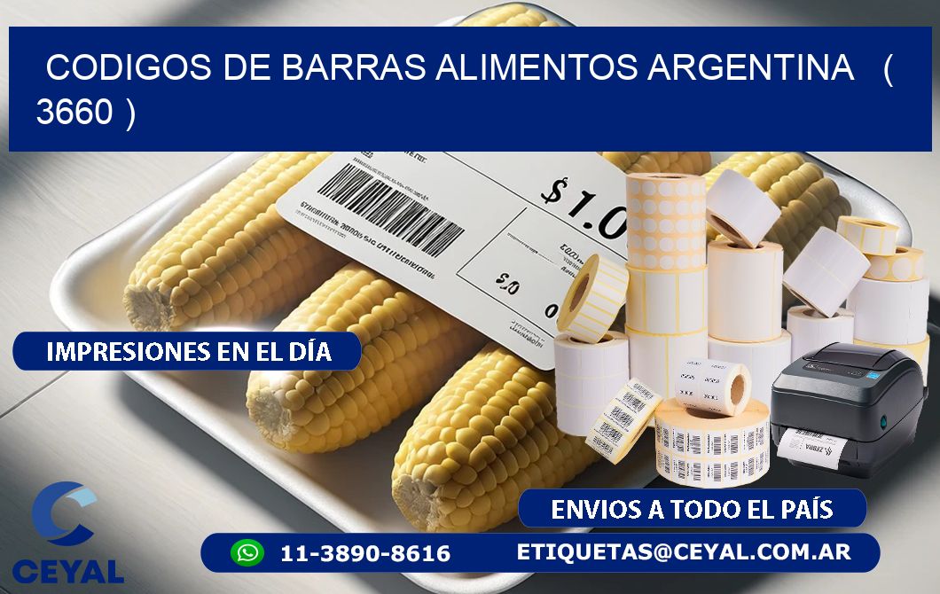 CODIGOS DE BARRAS ALIMENTOS ARGENTINA   ( 3660 )