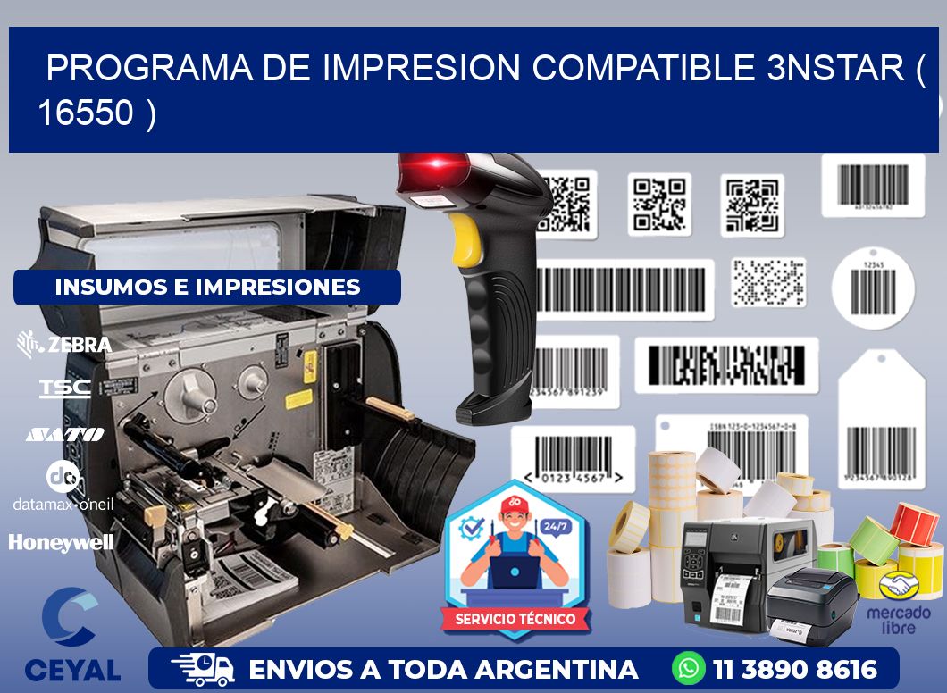 PROGRAMA DE IMPRESION COMPATIBLE 3NSTAR ( 16550 )