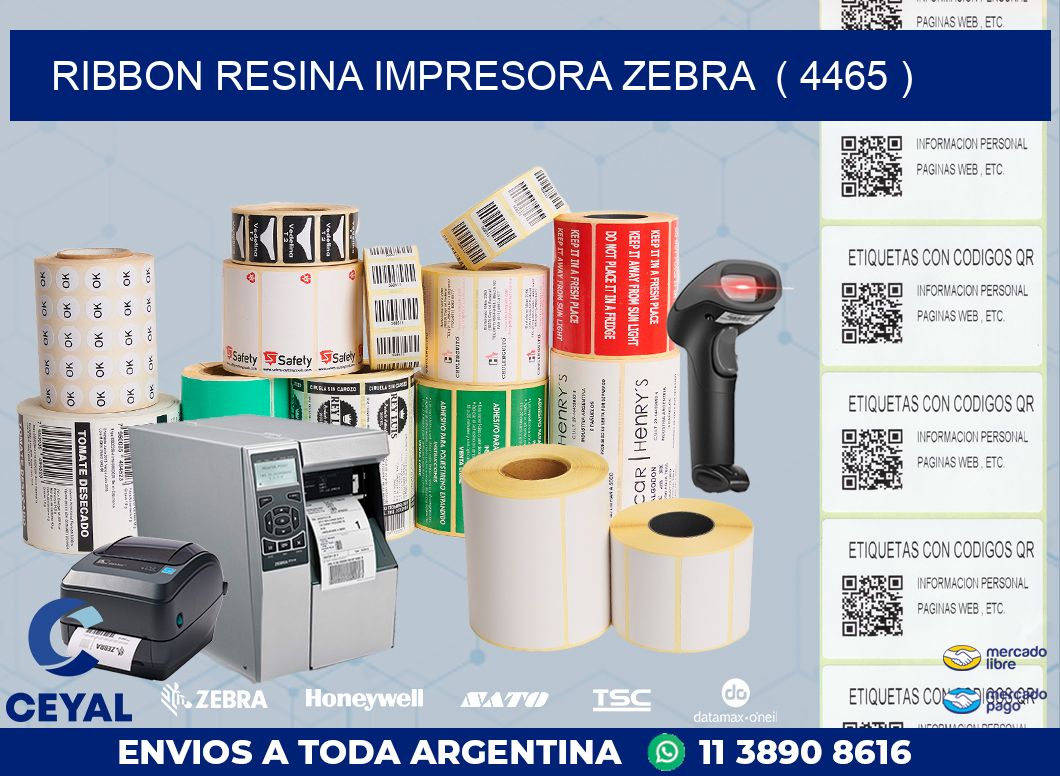 RIBBON RESINA IMPRESORA ZEBRA ( 4465 )