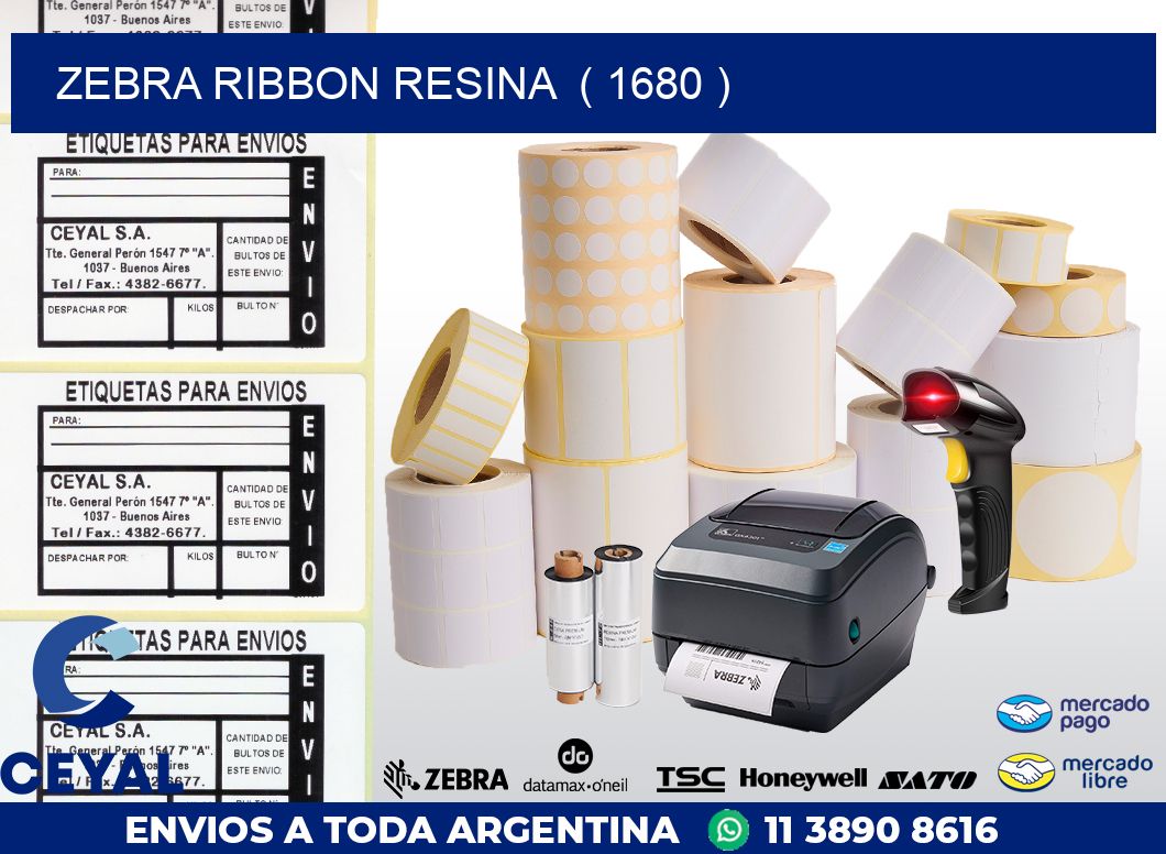 ZEBRA RIBBON RESINA  ( 1680 )