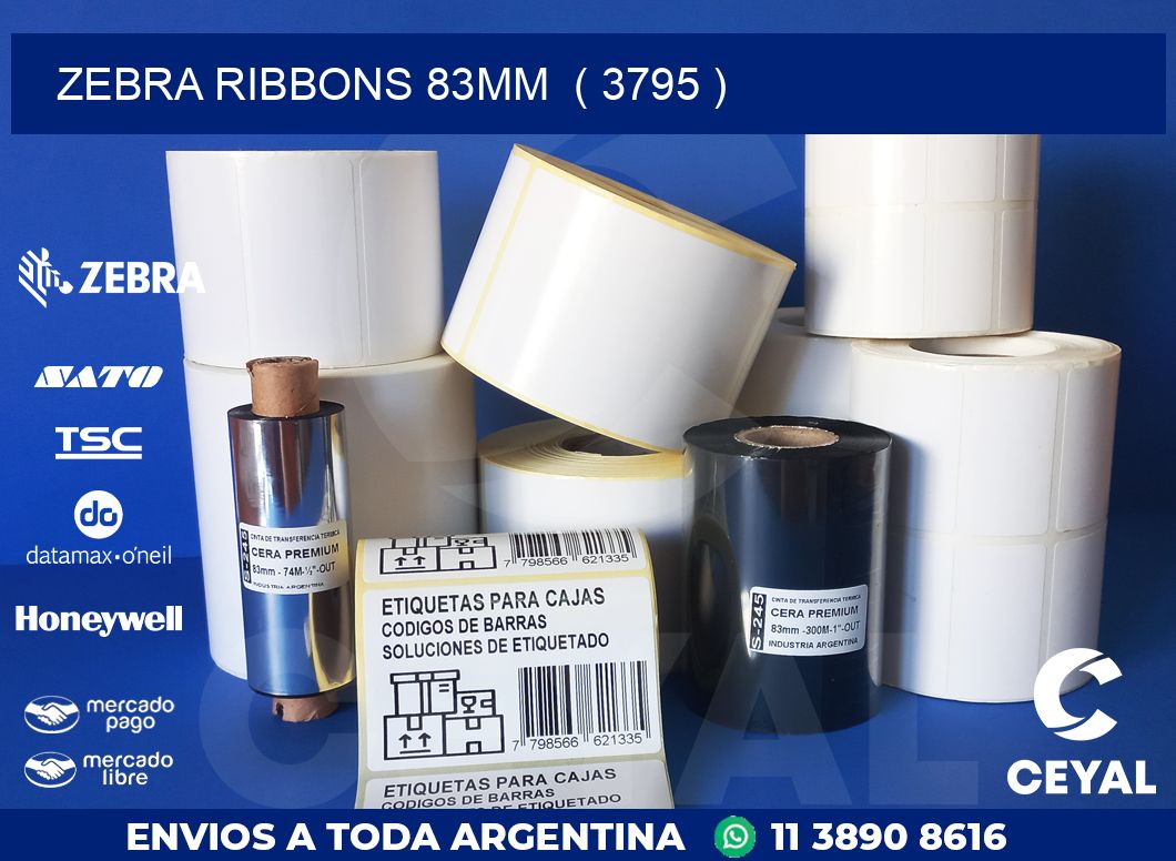 ZEBRA RIBBONS 83MM  ( 3795 )
