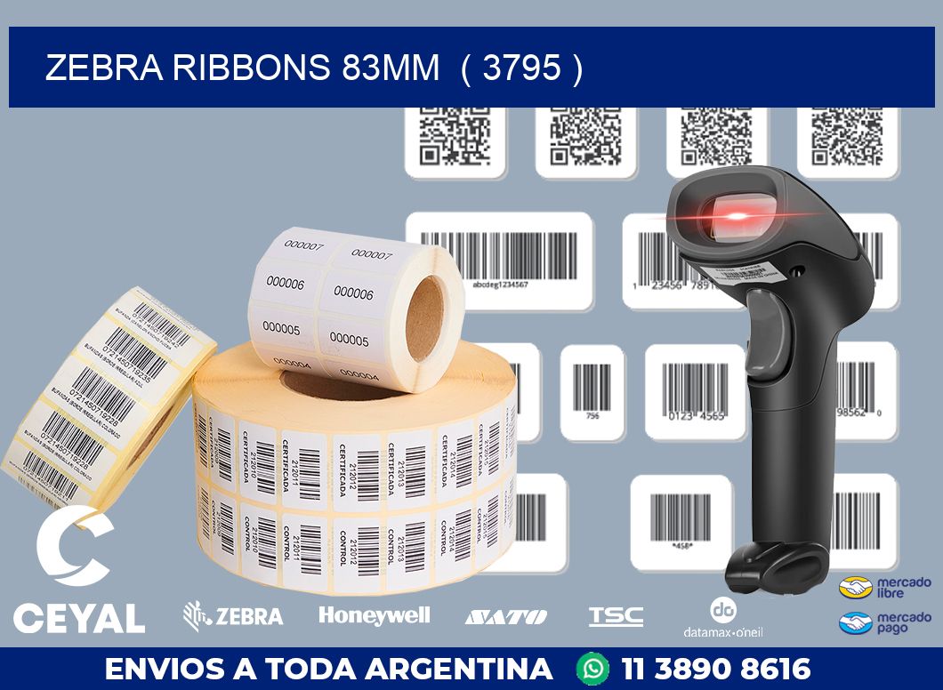 ZEBRA RIBBONS 83MM ( 3795 )