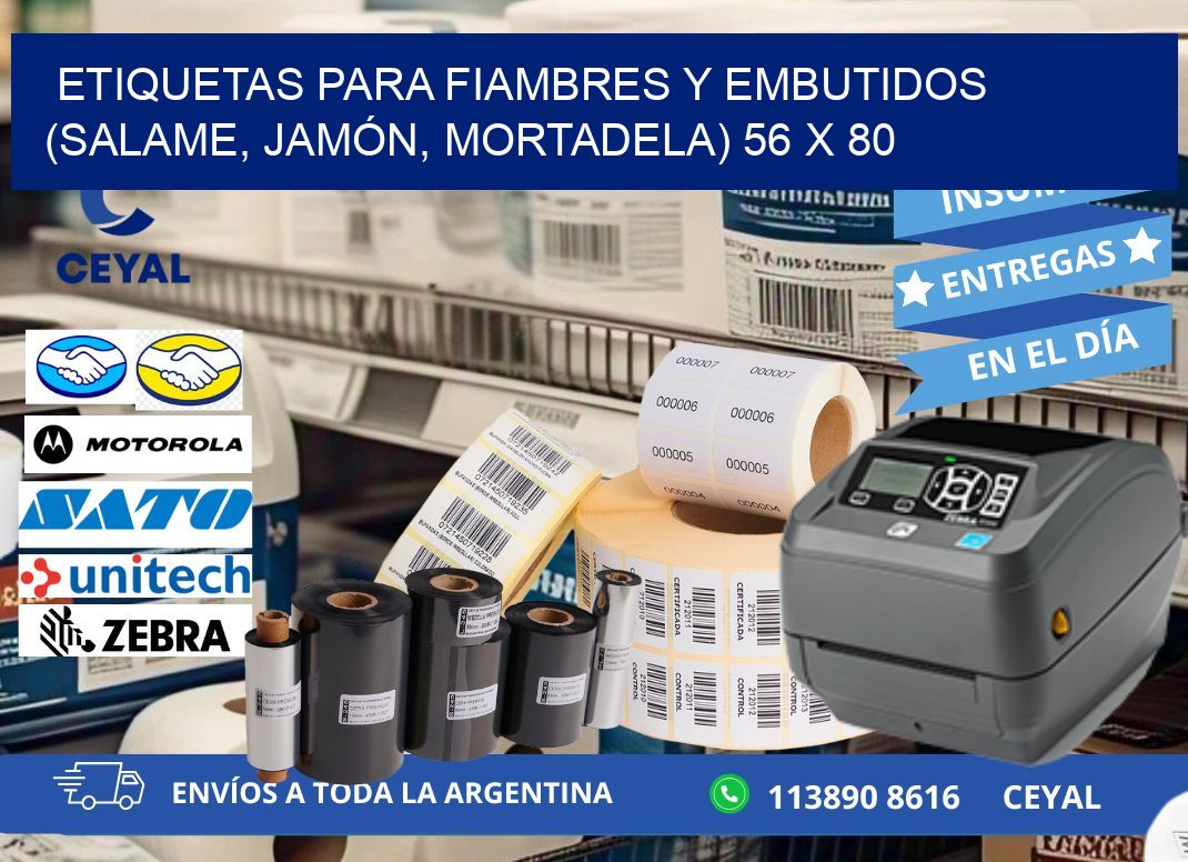 ETIQUETAS PARA FIAMBRES Y EMBUTIDOS (SALAME, JAMÓN, MORTADELA) 56 x 80
