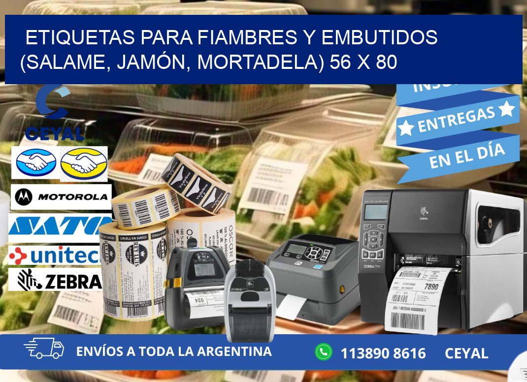 ETIQUETAS PARA FIAMBRES Y EMBUTIDOS (SALAME, JAMÓN, MORTADELA) 56 x 80