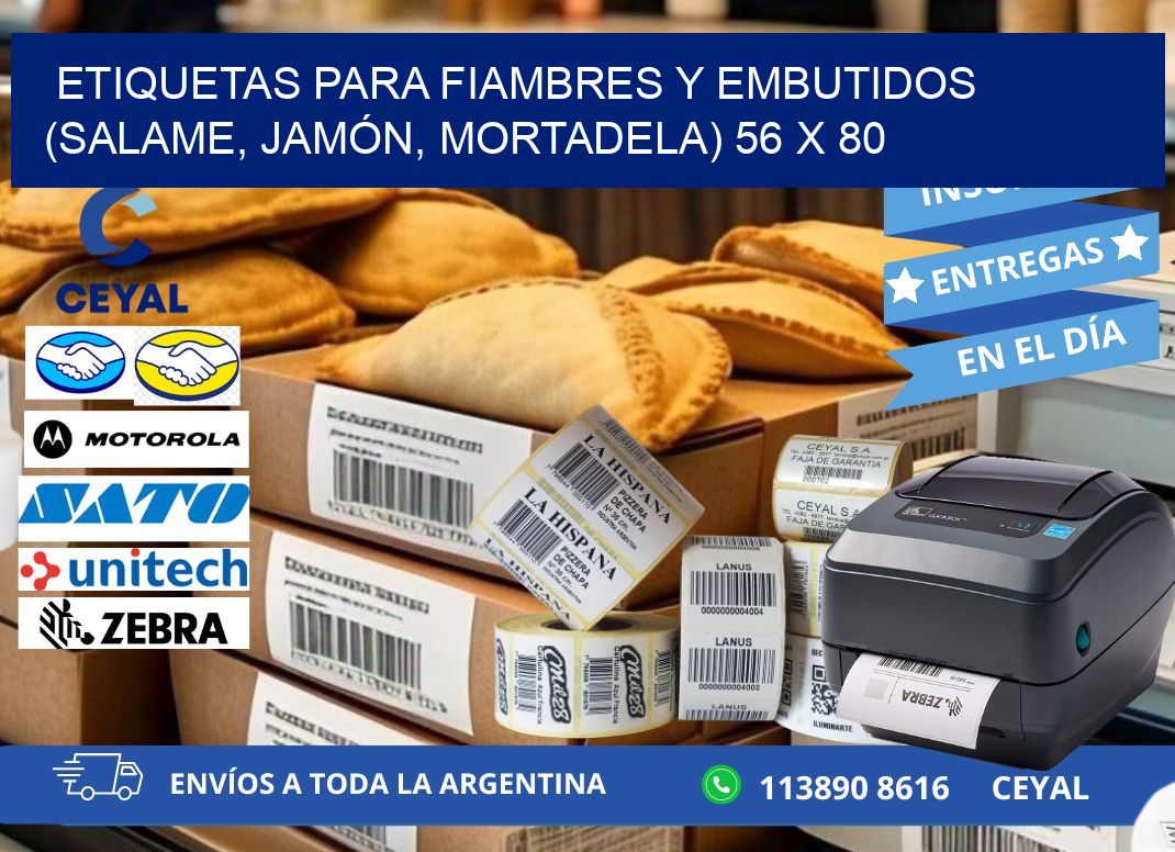 ETIQUETAS PARA FIAMBRES Y EMBUTIDOS (SALAME, JAMÓN, MORTADELA) 56 x 80