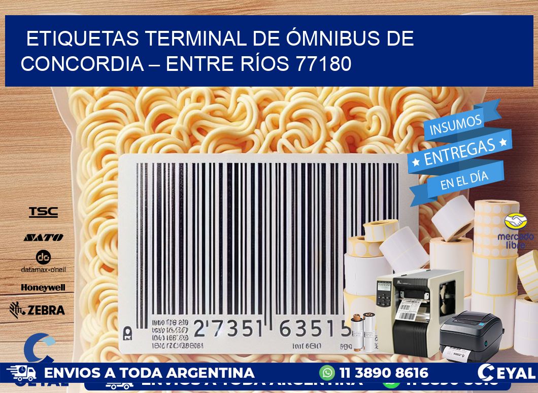 ETIQUETAS TERMINAL DE ÓMNIBUS DE CONCORDIA – ENTRE RÍOS 77180