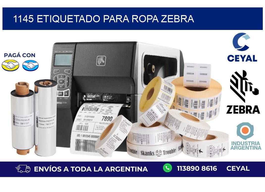 1145 ETIQUETADO PARA ROPA ZEBRA