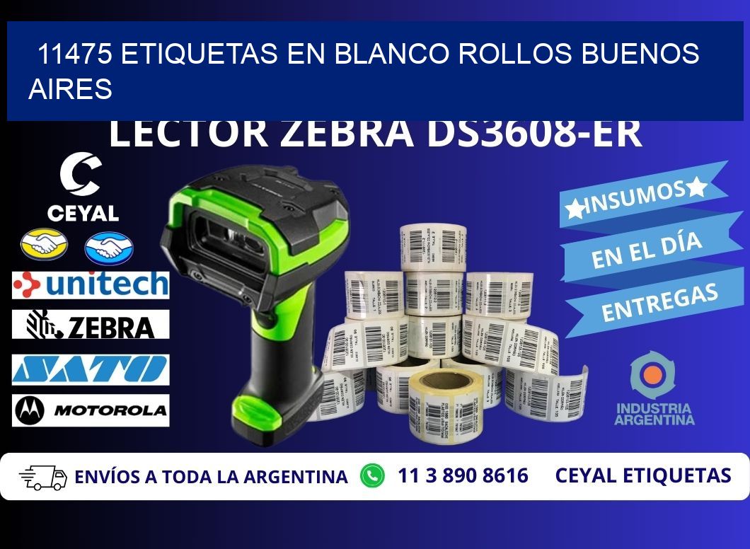 11475 ETIQUETAS EN BLANCO ROLLOS BUENOS AIRES