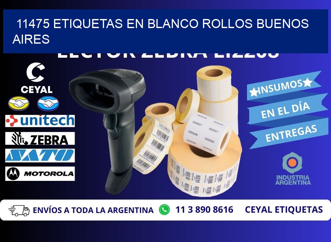 11475 ETIQUETAS EN BLANCO ROLLOS BUENOS AIRES