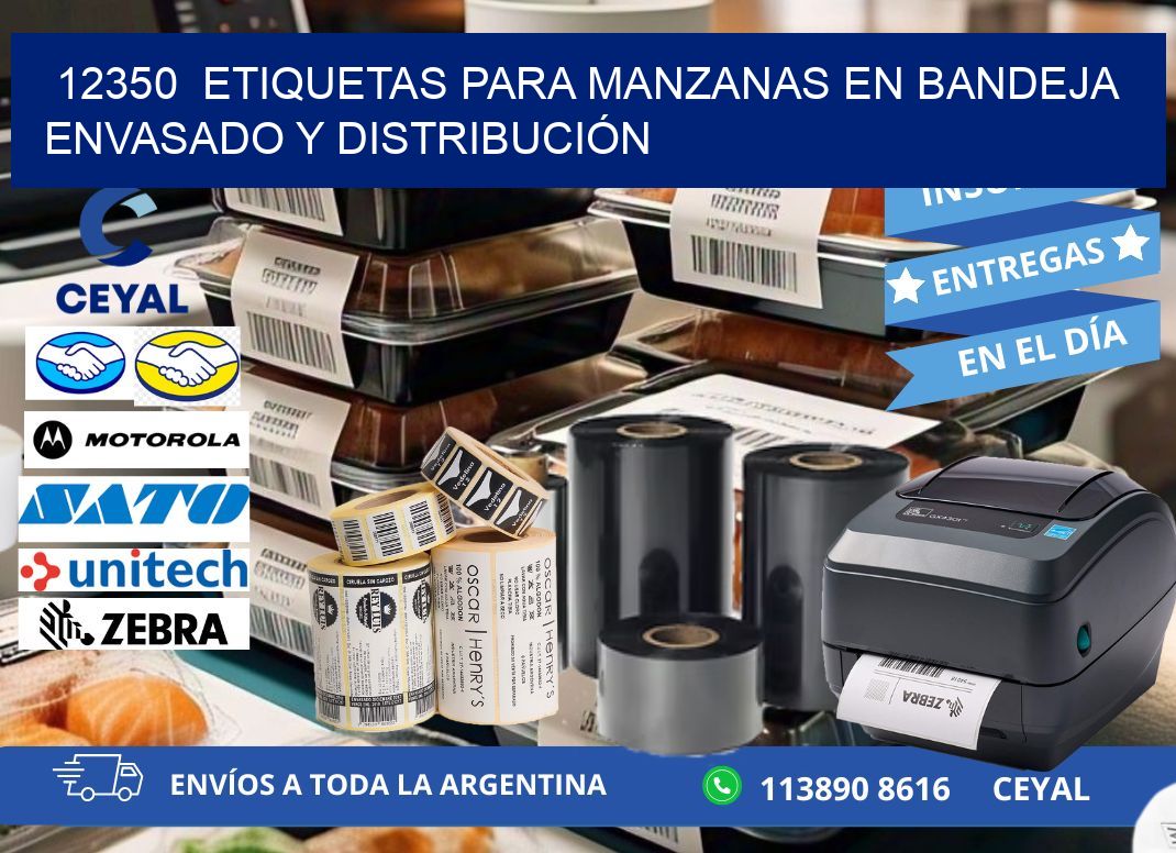 12350  ETIQUETAS PARA MANZANAS EN BANDEJA ENVASADO Y DISTRIBUCIÓN