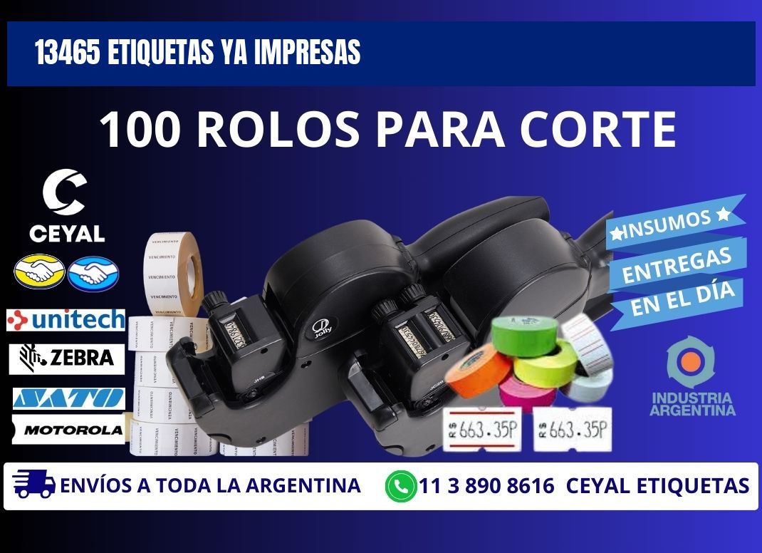 13465 ETIQUETAS YA IMPRESAS