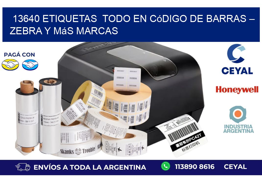 13640 etiquetas  Todo en Código de Barras – Zebra y Más Marcas
