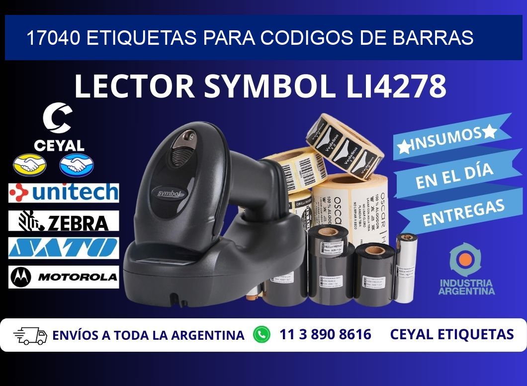 17040 ETIQUETAS PARA CODIGOS DE BARRAS