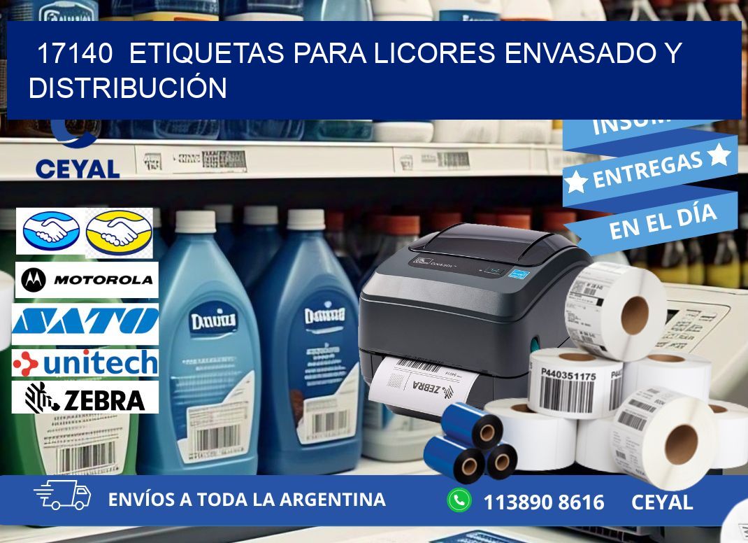 17140  ETIQUETAS PARA LICORES ENVASADO Y DISTRIBUCIÓN