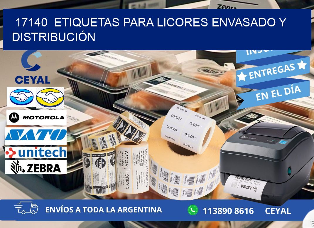 17140  ETIQUETAS PARA LICORES ENVASADO Y DISTRIBUCIÓN