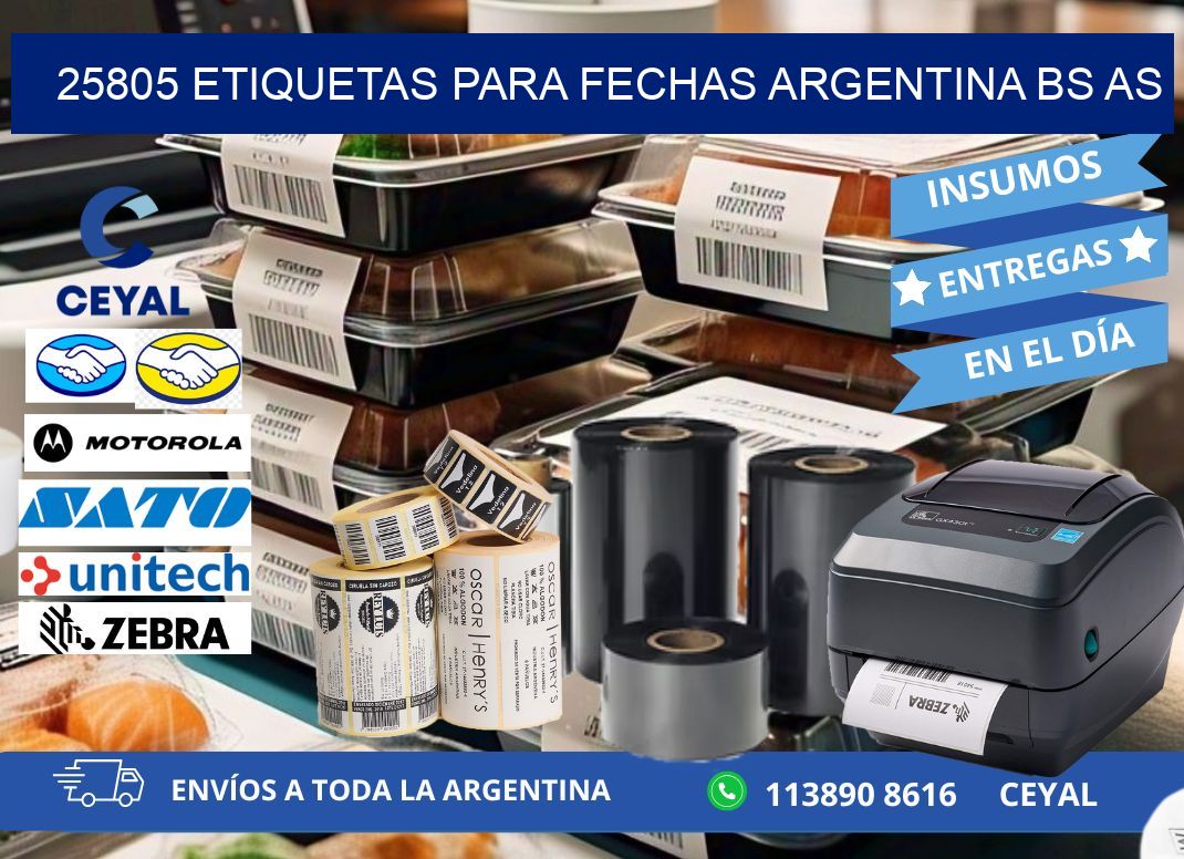 25805 ETIQUETAS PARA FECHAS ARGENTINA BS AS