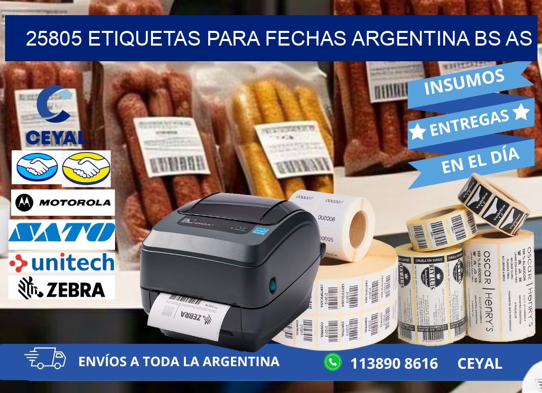25805 ETIQUETAS PARA FECHAS ARGENTINA BS AS