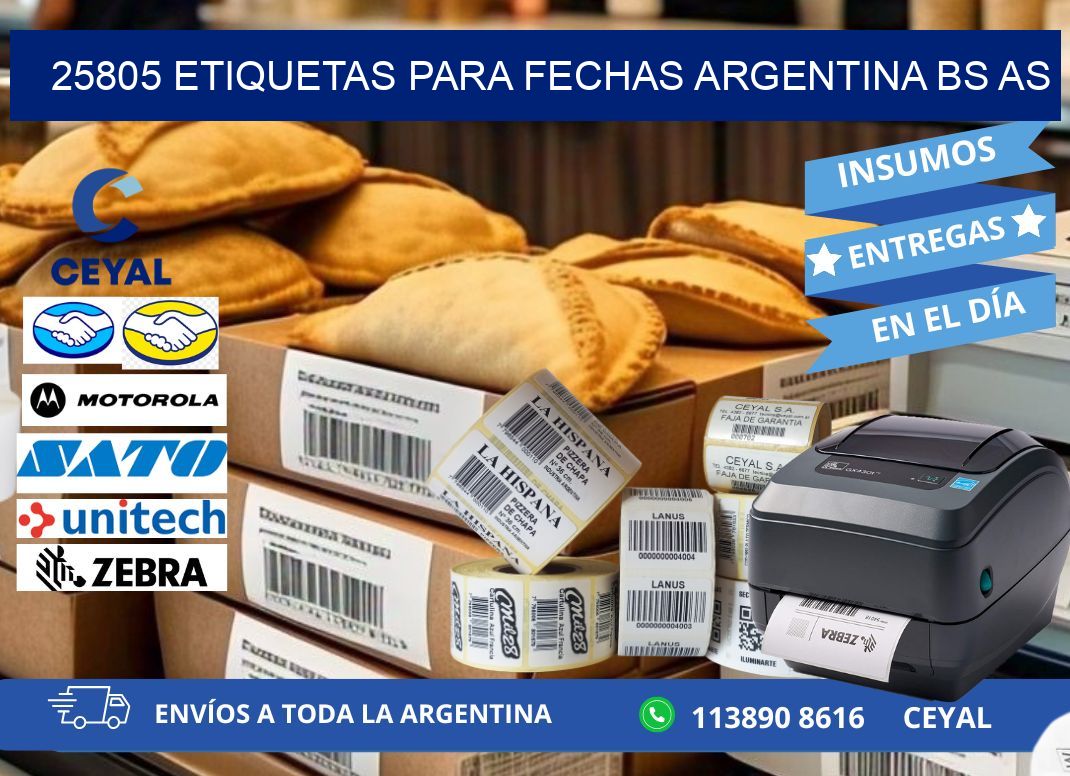 25805 ETIQUETAS PARA FECHAS ARGENTINA BS AS