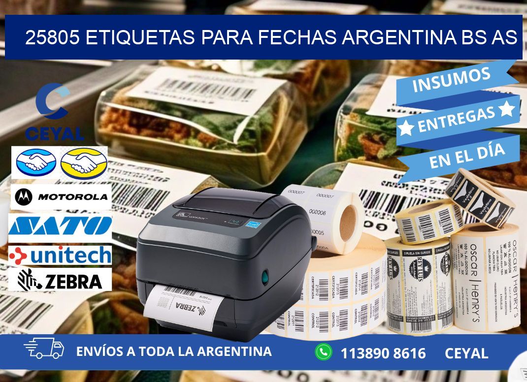 25805 ETIQUETAS PARA FECHAS ARGENTINA BS AS