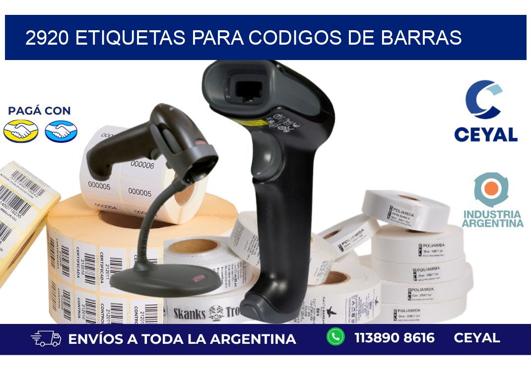 2920 ETIQUETAS PARA CODIGOS DE BARRAS