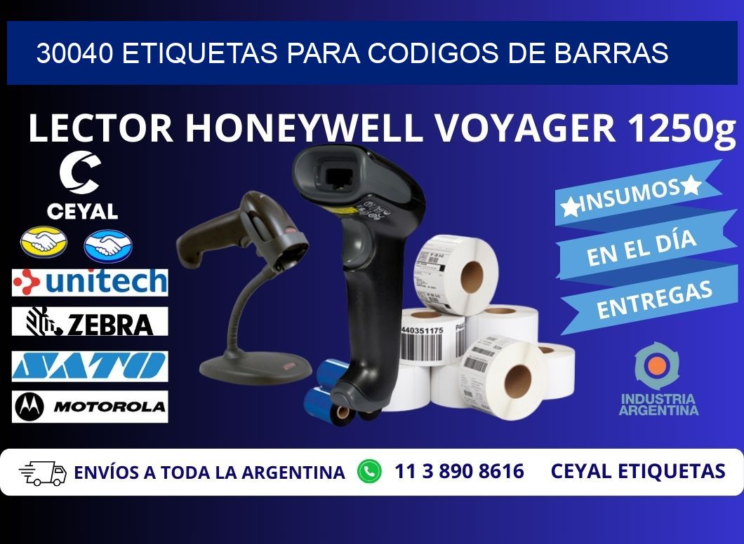 30040 ETIQUETAS PARA CODIGOS DE BARRAS