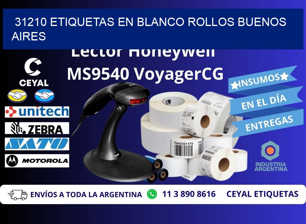 31210 ETIQUETAS EN BLANCO ROLLOS BUENOS AIRES