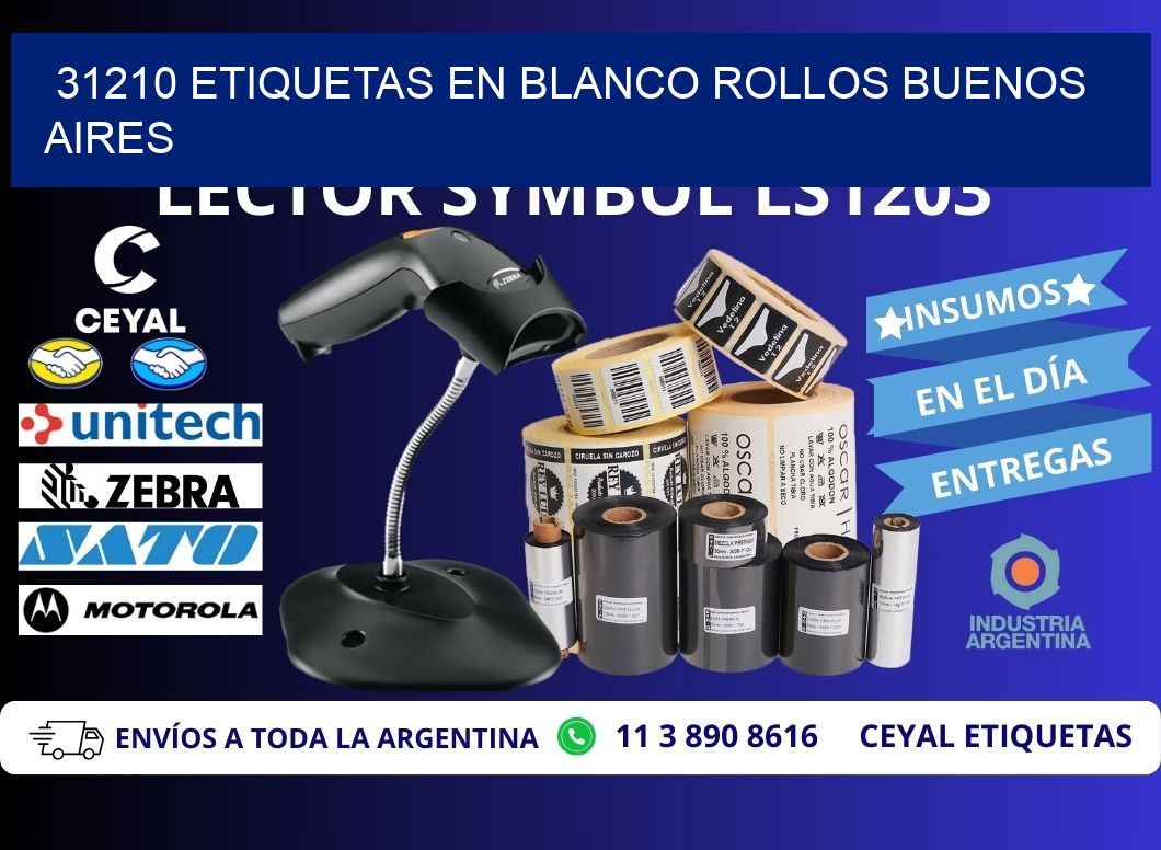 31210 ETIQUETAS EN BLANCO ROLLOS BUENOS AIRES