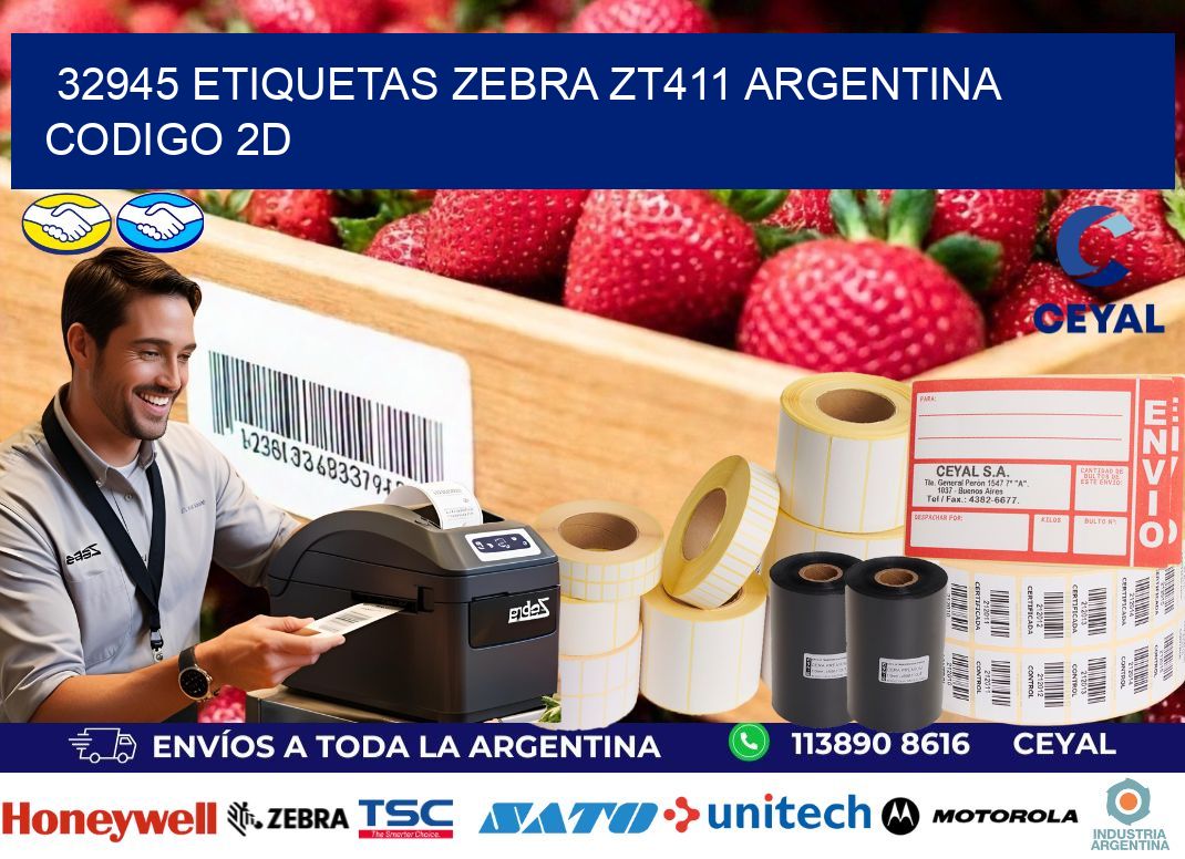 32945 etiquetas zebra zt411 argentina CODIGO 2D