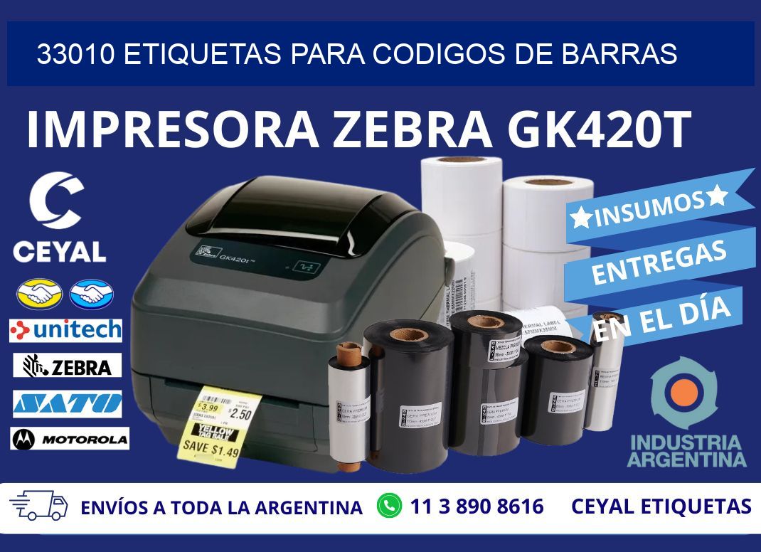 33010 ETIQUETAS PARA CODIGOS DE BARRAS
