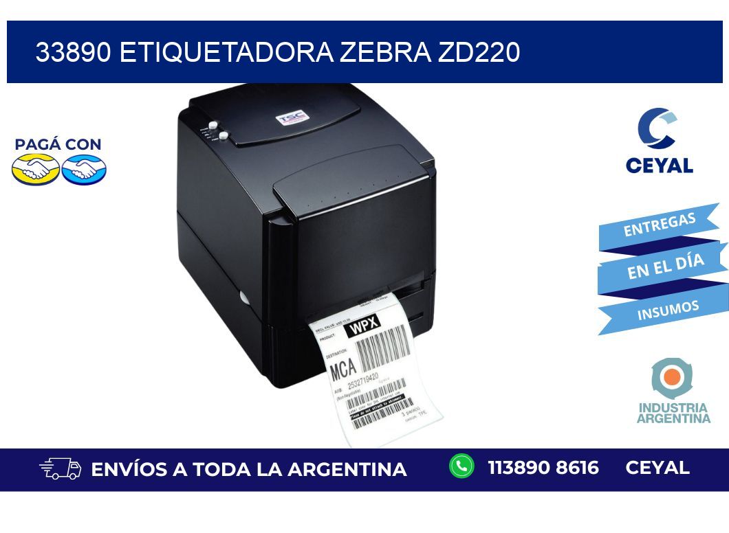 33890 ETIQUETADORA ZEBRA ZD220