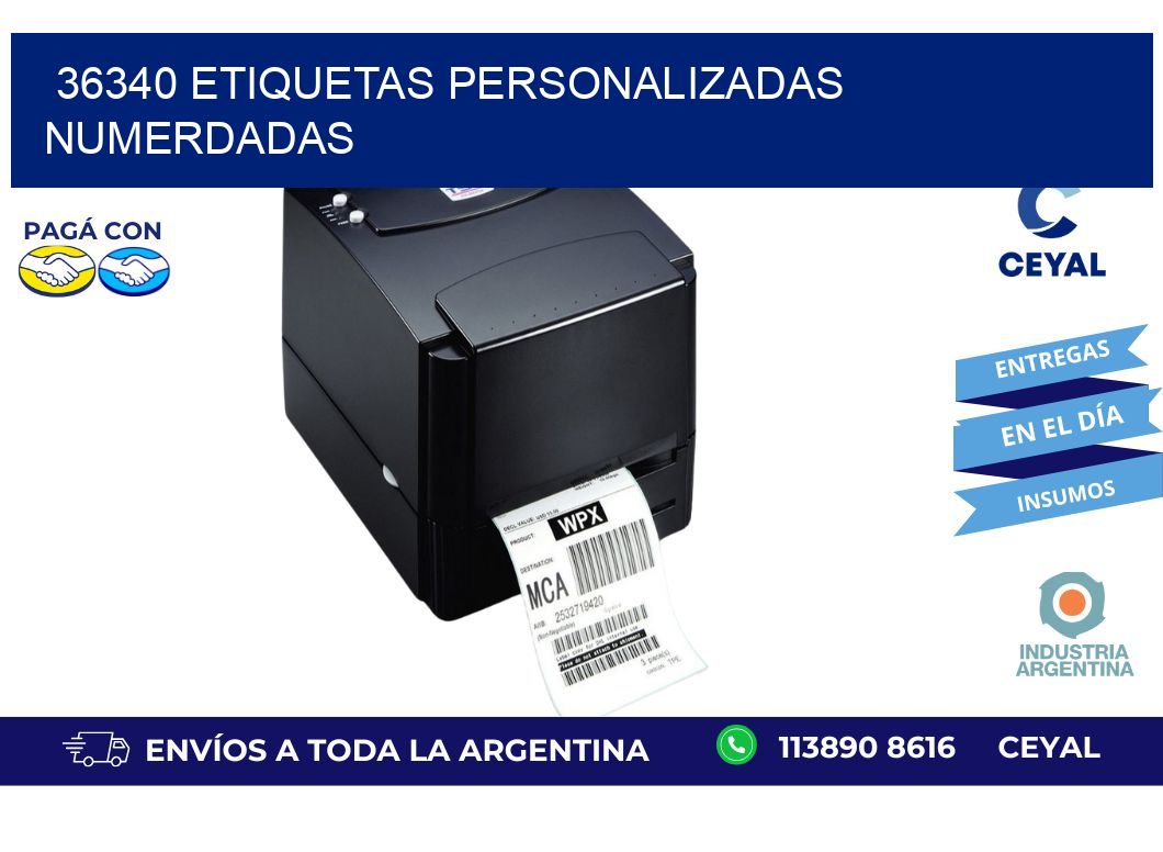 36340 ETIQUETAS PERSONALIZADAS NUMERDADAS