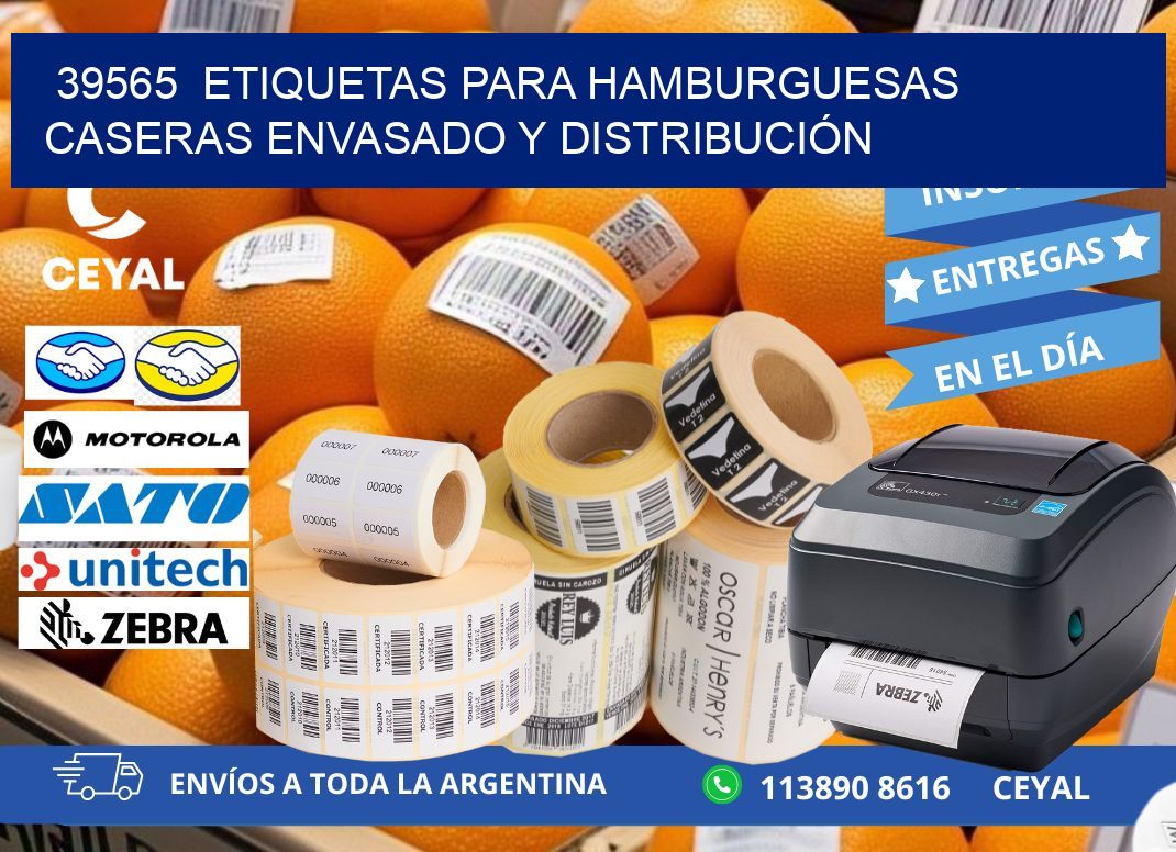 39565  ETIQUETAS PARA HAMBURGUESAS CASERAS ENVASADO Y DISTRIBUCIÓN