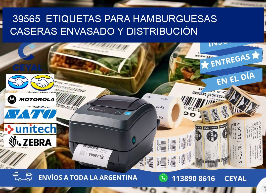 39565  ETIQUETAS PARA HAMBURGUESAS CASERAS ENVASADO Y DISTRIBUCIÓN
