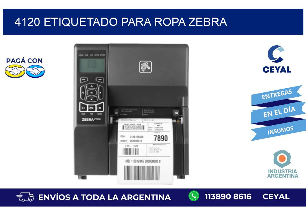 4120 ETIQUETADO PARA ROPA ZEBRA
