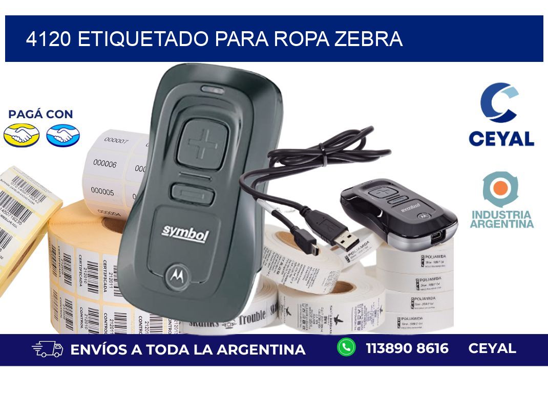 4120 ETIQUETADO PARA ROPA ZEBRA